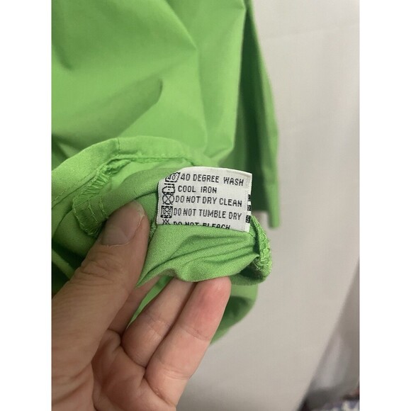 Fortino Landi Dress Shirt Men 17 34/35 Green Button Down Long Sleeve - Picture 8 of 8